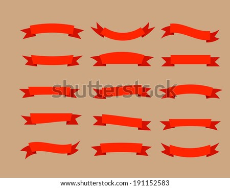 Ribbon Banner Graphic Design Set Vector Stock Vector 118129465