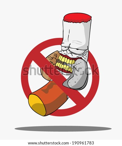 Cartoons No Smoking Sign - stock vector