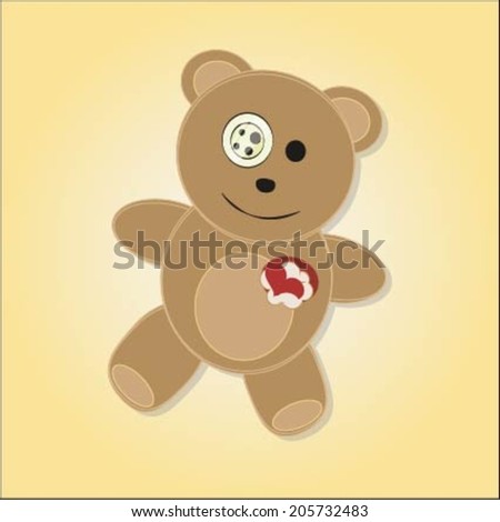 Cute Cartoon Teddy Bear Stock Vector 87735277 - Shutterstock