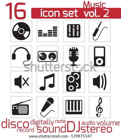 Music Icons Stock Vector 132850802 - Shutterstock