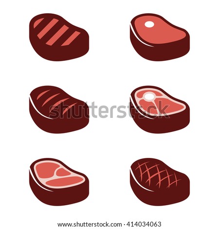 Degrees Steak Doneness Icons Set Blue Stock Vector 209288494 - Shutterstock