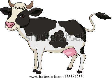 Happy Cartoon Cow Stock Vector 228231172 - Shutterstock