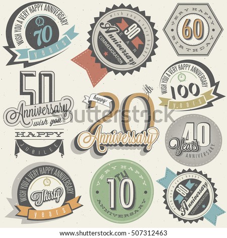 Vintage Style 50 Anniversary Collection Fifty Stock Vector 149600657