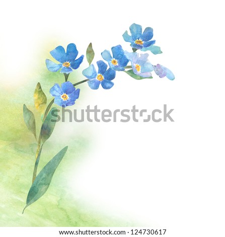 Vector Corner Blue Forgetmenot Flowers On Stock Vector 304942775