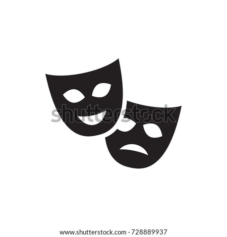 Theatrical Mask On White Background Mesh Stock Vector 74464945