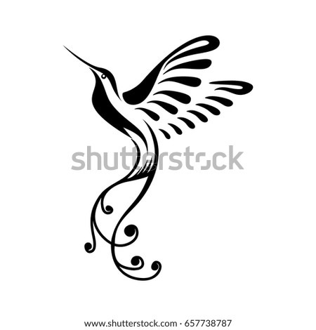Stylized Colibri or Hummingbirds in black and white colors, good for logo, icon, t-shirt, mascot, or even a poster