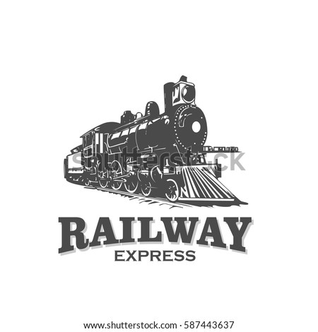 Railroad Logo Badge Label On White Stock Illustration 377169244
