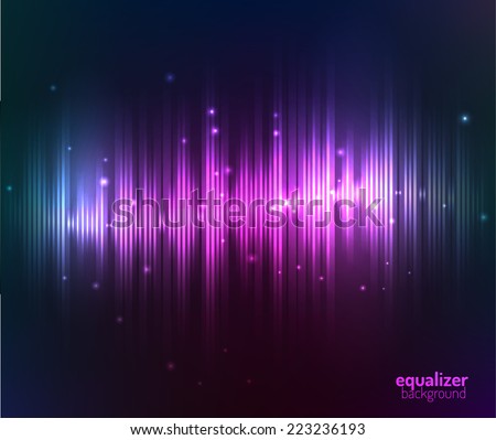 Vector Digital Equalizer Colored Lights Smoky Stock Vector 363995579 