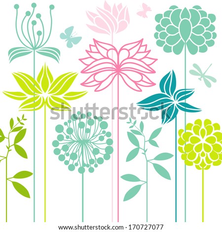 Decorative Flowers Stock Vector 156095111 - Shutterstock