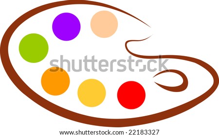 Vector Artists Palette Brush Dropping Paint Stock Vector 46207252