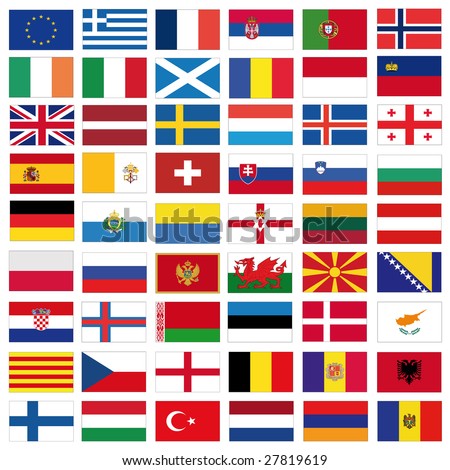 All Flags Europe Many Flags European Stock Illustration 26819755 