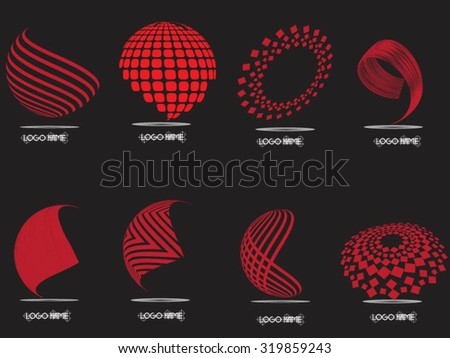 Abstract Striped Spheressphere Vector Designlogo Design Stock Vector