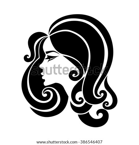 Vector Closeup Decorative Portrait Woman Long Stock Vector 41750914 