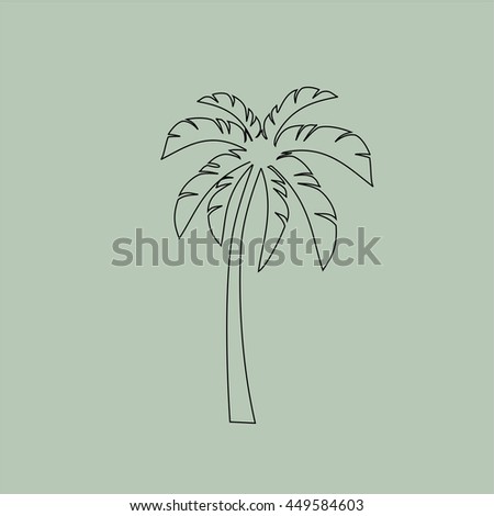 Palm Trees Outline Vector Stock Vector 449584606 - Shutterstock