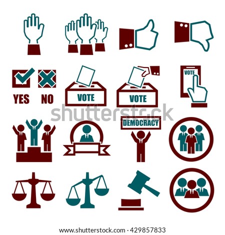 Elections Voting Icons Set Ballot Box Stock Vector 187744853 Shutterstock