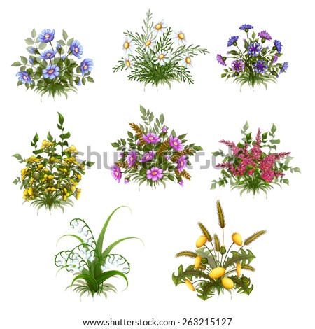 Collage Various Colorful Flower Arrangements Bouquets Stock Photo