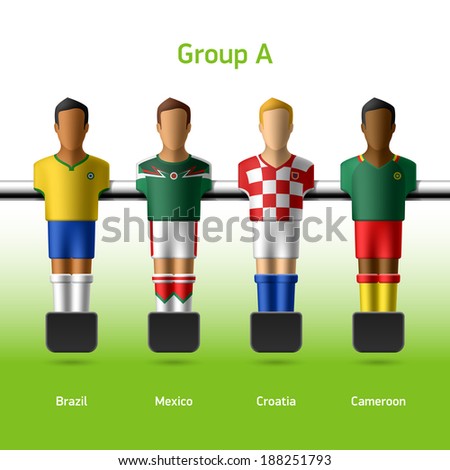 Table football / foosball players. World soccer championship. Group A    football brazil table