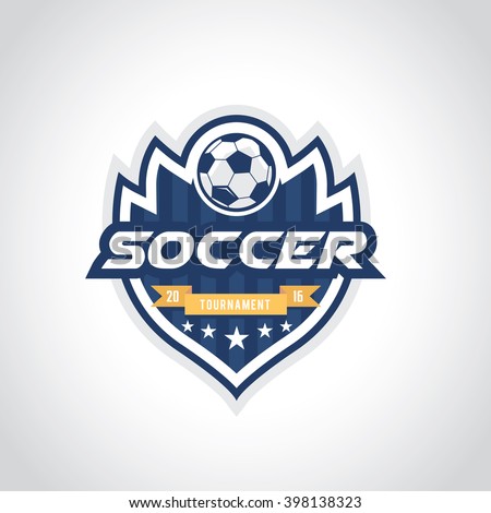 Set Soccer Football Crests Logo Emblem Stock Vector 201081977