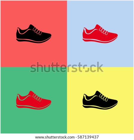 Set 9 Colorful Cartoon Style Shoes Stock Vector 98484668 - Shutterstock