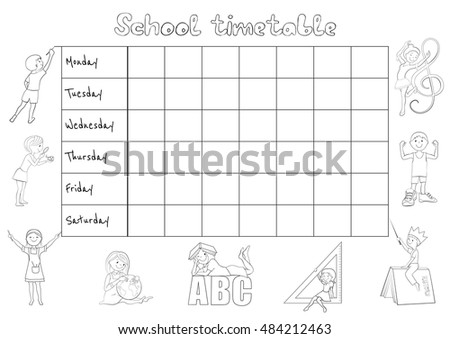 School Timetable Weekly Planner Organizer Students Stock Vector Shutterstock School Timetable Weekly Planner Organizer Students Stock Vector Shutterstock