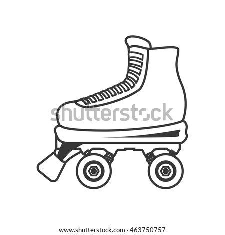 Retro Roller Skate Drawing Style Vector Stock Vector 117433036