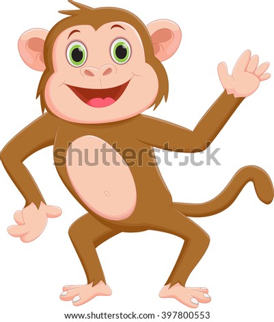 Cartoon Monkey Presenting Stock Vector 215673700 - Shutterstock