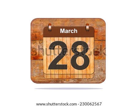 Illustration Calendar March 28 Stock Illustration 100664485 - Shutterstock