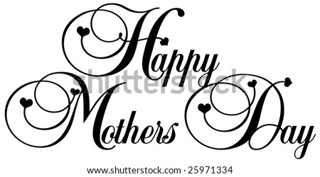 Decorative Lettering Happy Mothers Day Black Stock Illustration