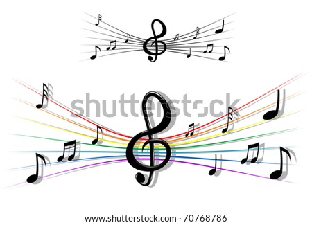 Logo Design Music on Notes With Music Elements As A Musical Background Design  Vector