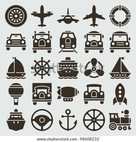 Logo Design Vintage on Stock Vector Vintage Retro Icons Transport Set Vector Design Elements
