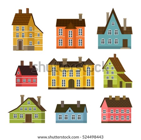 Set Four Vector Illustration Cute Colorful Stock Vector 354269753