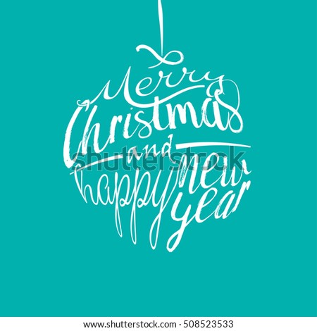 Merry Christmas Hand Lettering Outline Style Stock Illustration 224981680 - Shutterstock