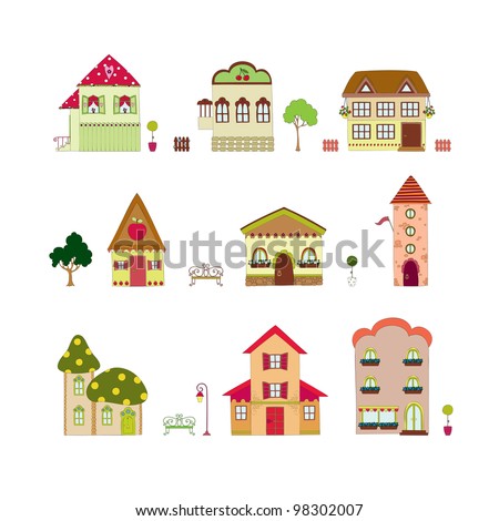 Set House Icons Stock Vector 139212632 - Shutterstock