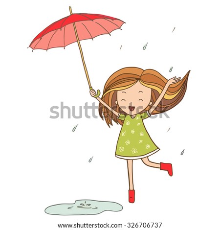 Holiday Seavector Illustration Little Happy Girl Stock Vector 11316196 