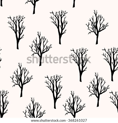 Set Vector Silhouettes Birch Trees Without Stock Vector 104276456