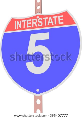 American California Interstate Highway Number 5 Stock Illustration 