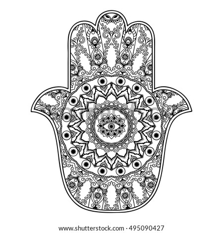 Hamsa Hand Hand Drawn Stock Illustration 117913912 - Shutterstock