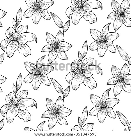 Set Floral Freehand Design Elements Stock Vector 90946082 - Shutterstock