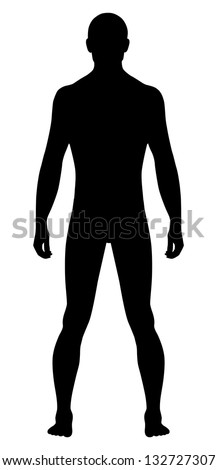 Full Length Front Back Silhouette Man Stock Vector Shutterstock