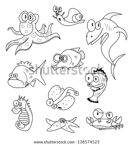 Animals Vector Drawing Set Stock Vector 71192584 - Shutterstock