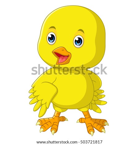 Cute Yellow Cartoon Baby Chicken Isolated Stock Vector 176961764