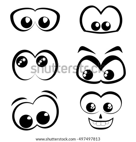 Set Cartoon Eyes On White Background Stock Vector 60103969 - Shutterstock