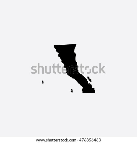 Baja California Mexico Vector Map Isolated Stock Vector 254612443