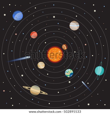 Solar System Sun Planets Stars Stock Illustration 109072166 - Shutterstock