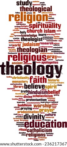 Theology Word Cloud Concept Vector Illustration Stock Vector 236217373 