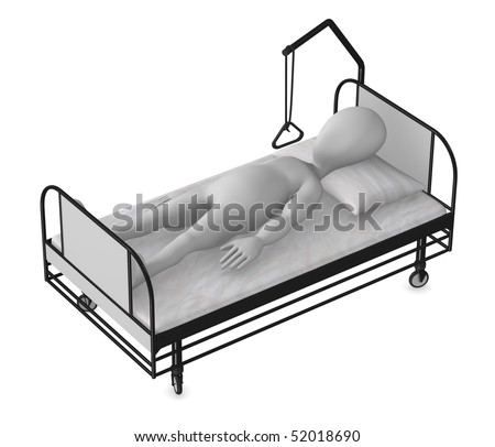 Empty Cartoon Hospital Bed 3d render of cartoon character on hospital ...