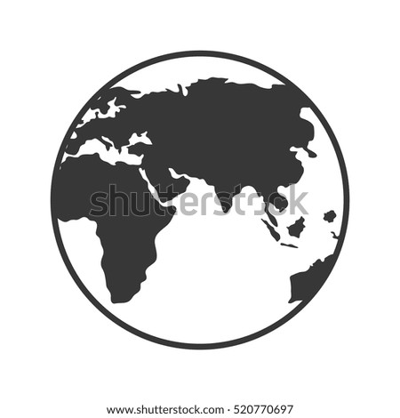 Black White Vector Earth Globes Isolated Stock Vector 48101092