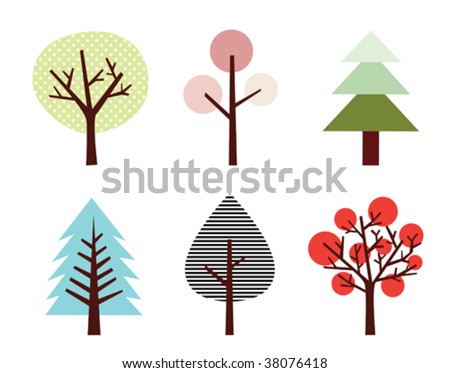 Vector Tree Set Stock Vector 38688388 - Shutterstock