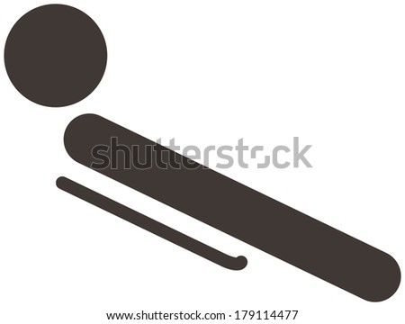 Winter sport icon - toboggan icon - stock vector