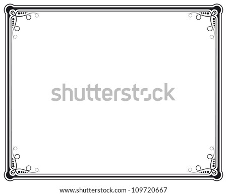 Black White Vector Frame Stock Vector 109719701 - Shutterstock